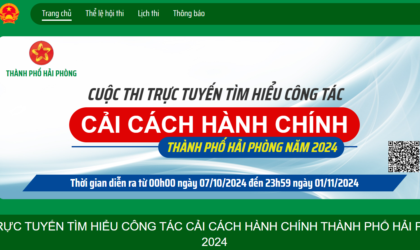 Cách thức đăng ký, đăng nhập và thời gian tham gia Hội thi trực tuyến  tìm hiểu công tác cải cách hành chính thành phố Hải Phòng năm 2024